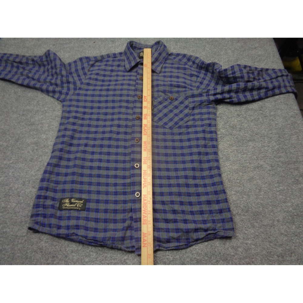 Blue Plaid Men's Casual Button Down Shirt - Picture 15 of 15